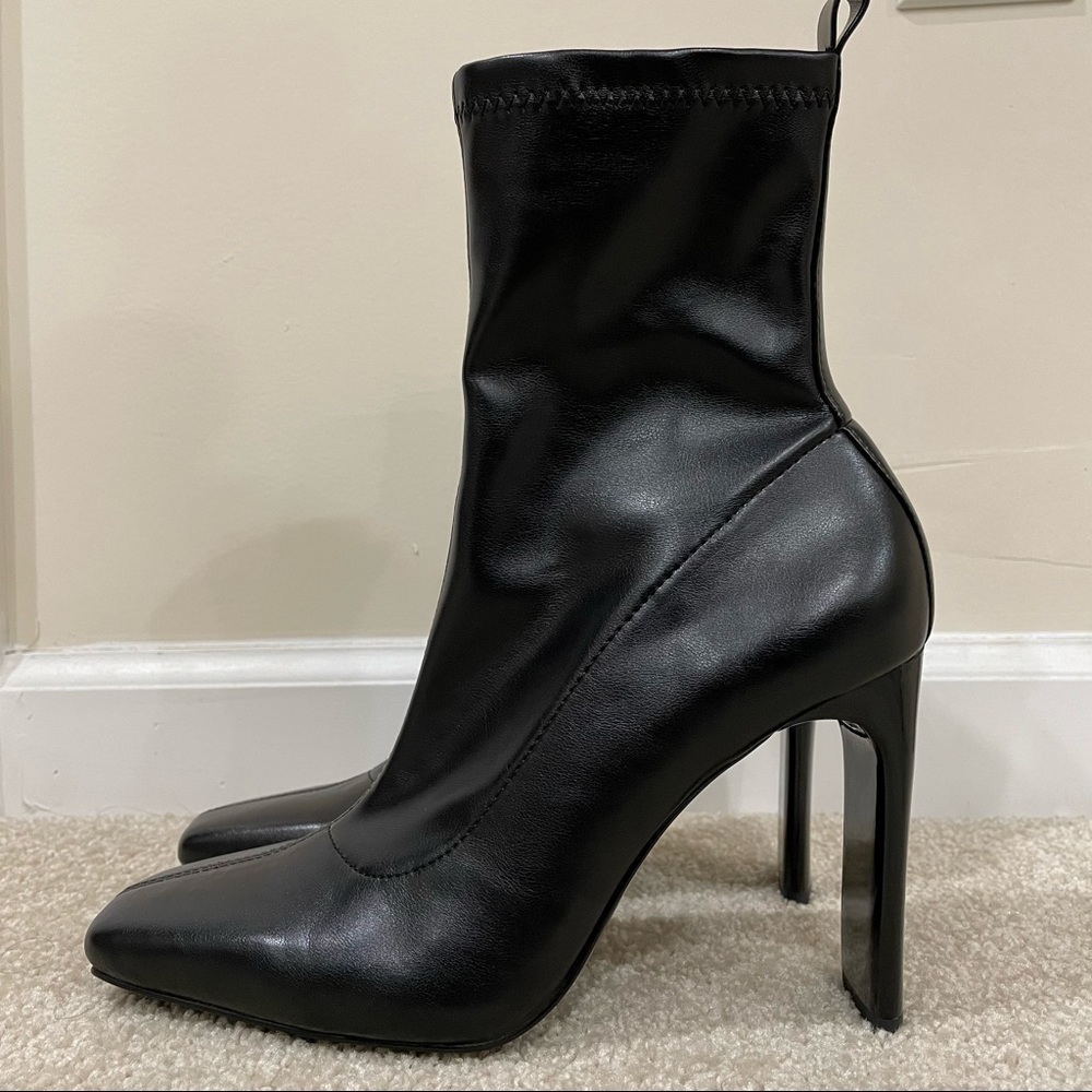 Zara black heel ankle boots